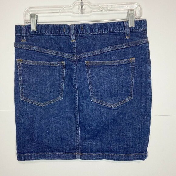 Free People Basic Denim Blue Jean Skirt Size 8 (31x16) Dark Wash - Picture 4 of 4